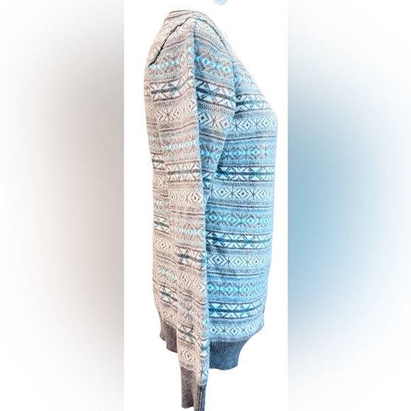 Telluride Fair Isle Lambswool Blend Sweater Cardigan (L) - Picture 2 of 6